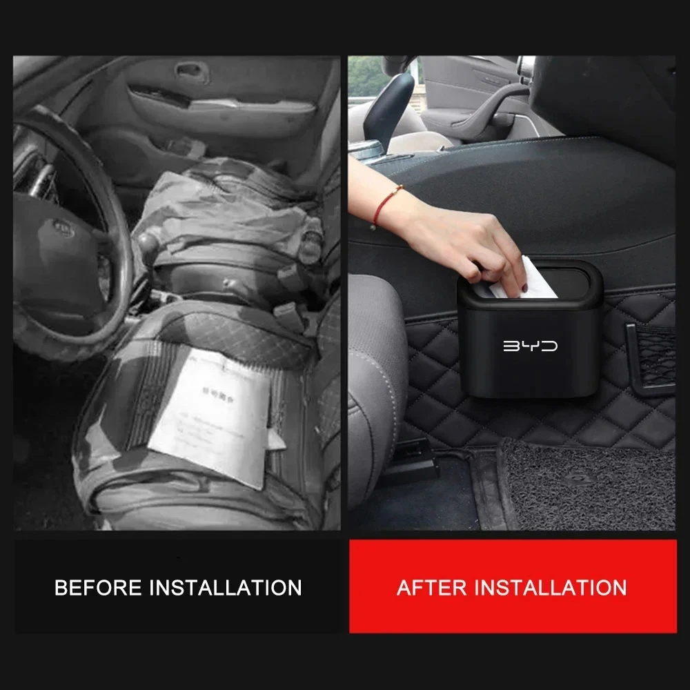 1 قطعة 155x140 مللي متر ل BYD Atto 3 ختم النورس دولفين قانون 3 تانغ F3 E6 يوان أغنية سيارة معلقة سلة المهملات صندوق تخزين اكسسوارات السيارات #5