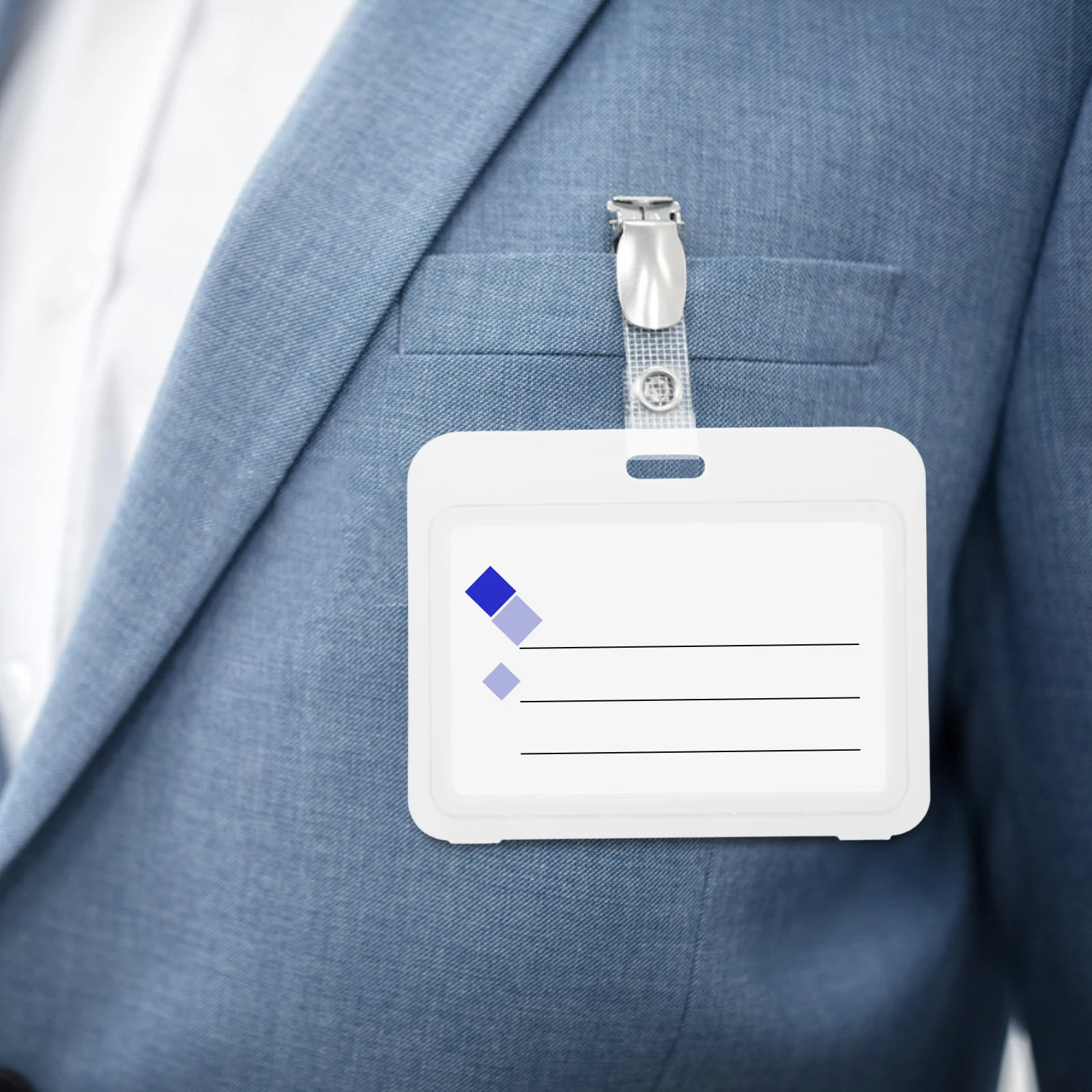 12 قطعة حامل شارة بلاستيكية أفقية بطاقة الهوية كم غطاء الوجه للعمل مكتب المدرسة معرض شارات الموظفين