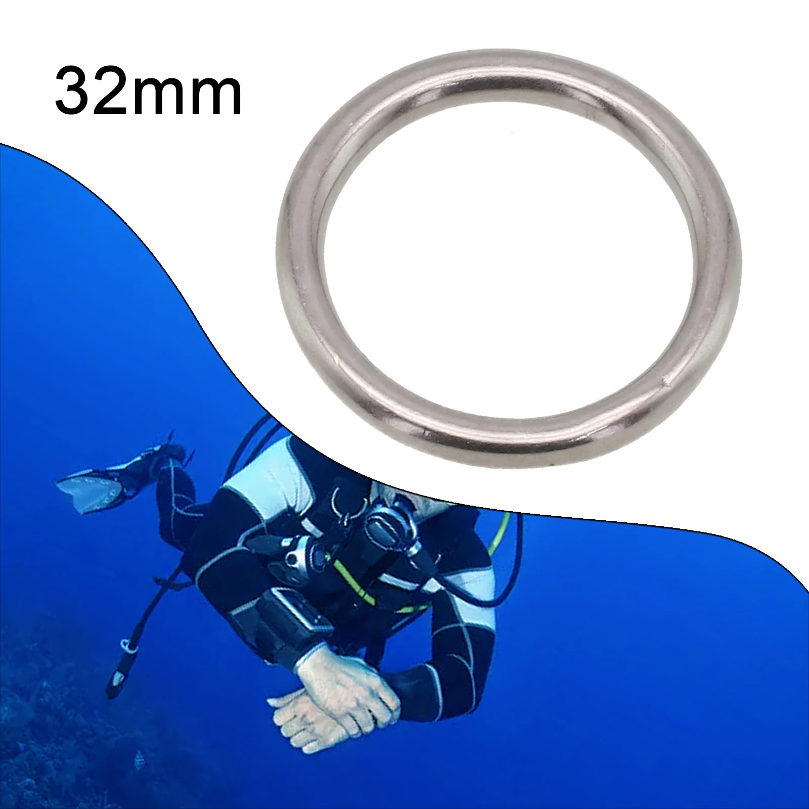 Long lasting Stainless Steel Round O Rings for Diving Equipment 316 Stainless Steel Silver Size 6 25mm/6 32mm/6 50mm