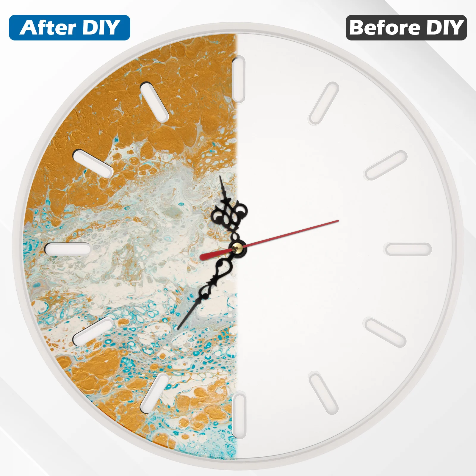 1 Set Silicone Wall Clock Mold Diy Epoxy Craft Tool For Round Desktop Adornment Non-Stick Multi-Purpose Handmade Jewelry Making