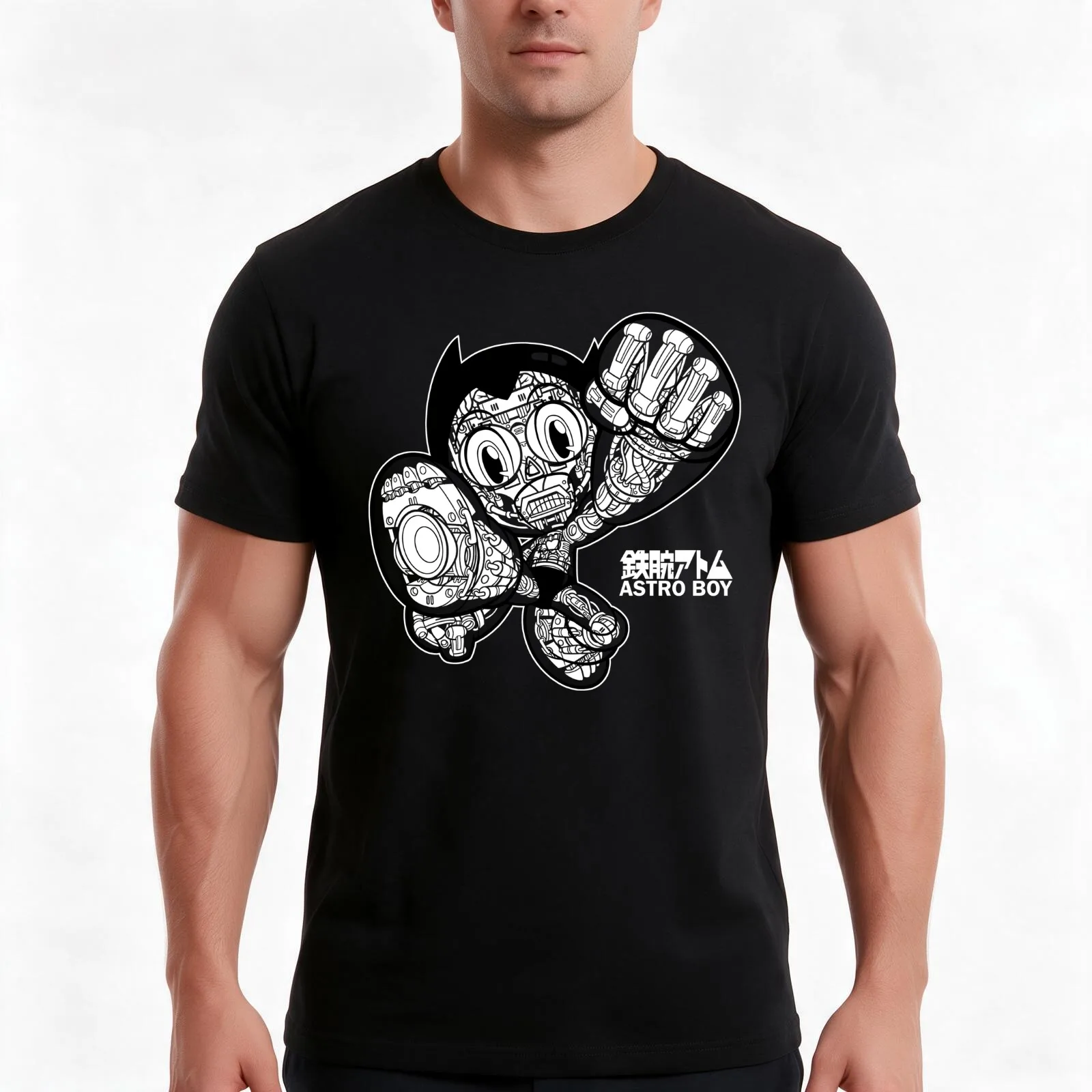MIGHTY ATOM X-RAY! T-Shirt, Summer Casual Cotton Tee, Oversized Streetwear Tops, Vintage Graphic Print, Loose Fit Short Sleeve