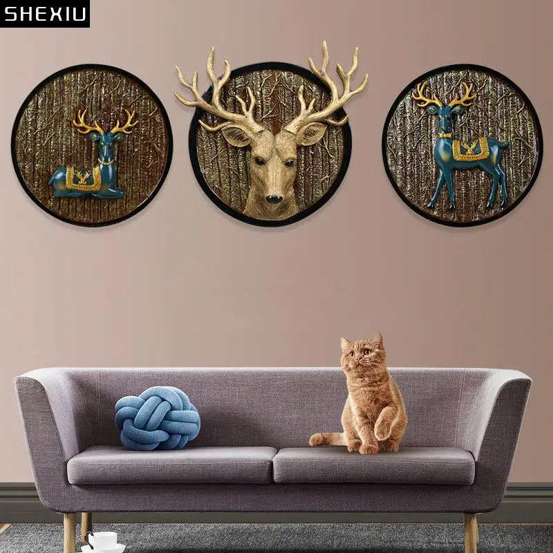 

Deer Head Wall-mounted Ornaments Room Decoration Aesthetics Backdrop Display Eagle Wall Hanging Photo Frame Nordic Home Decor