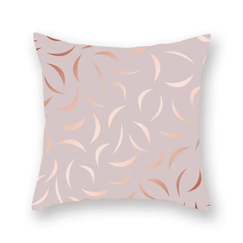 INS Rose Gold Throw Polyester Throw Pillow Cases Sofa Cushion Cover Smooth Pillowcase Attractive Pillowslip Fashion Home Decor