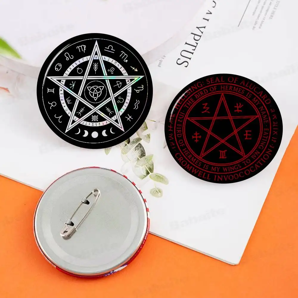 Hexagram Thelema Symbol   Anime Brooches Cute Cartoon Badge Jacket Jeans Lapel Pin Gift Accessorie