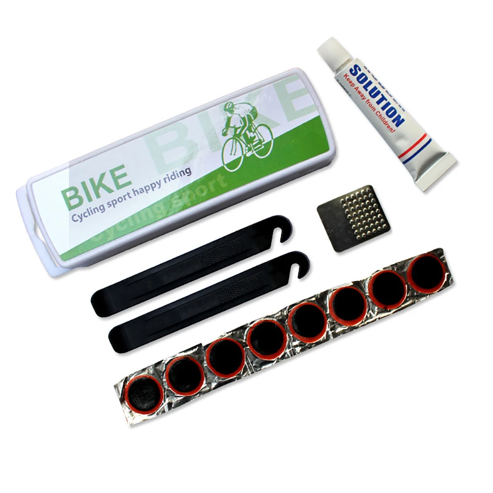 1Set Bike Bicycle Flat Tire Repair Kit Tool Set Kit Patch Rubber Portable Fetal Best Quality cycling