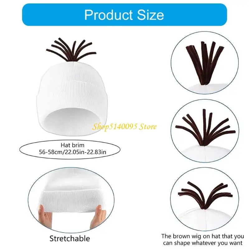 DXAE 3pcs Snowman Costume Complete Knitted Hat Red Scarf Carrot Nose Suitable for Children Adults Holiday Activities