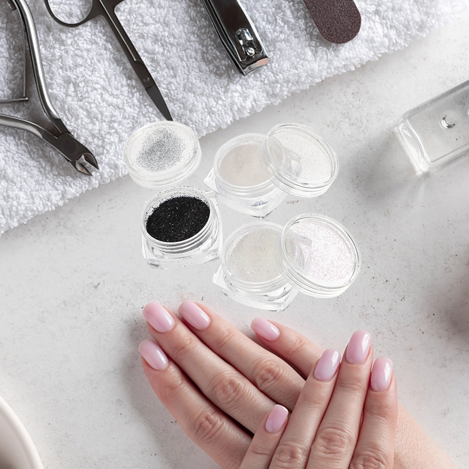 6 caixas de pó de unhas glitter pigmento fino diy arte do prego gel acrílico natural unhas decoração suprimentos pigmento em pó para unhas