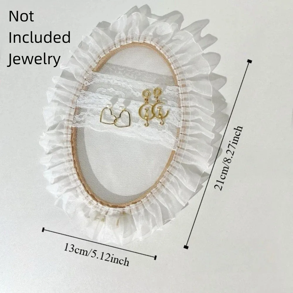 

Wooden Frame Embroidery Lace Earrings Stand Pearl Flower Ear Studs Holder Plaster Base Macrame Jewelry Display Rack