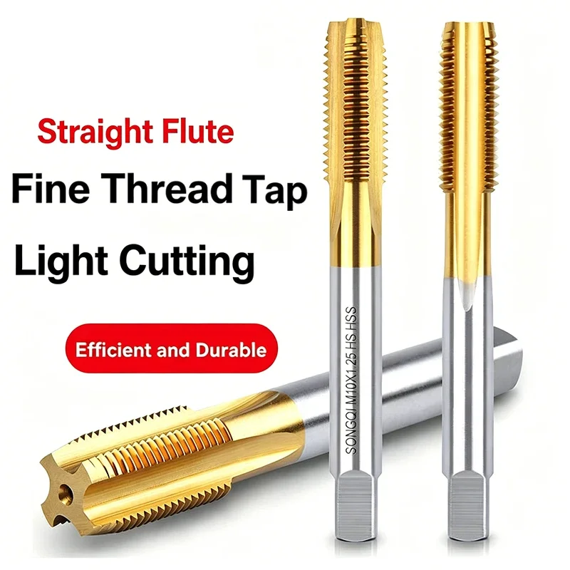 HSS Cobalt Titanium Coated Taps Spiral Straight Pointed For Stainless Steel M2 M3 M4 M5 M6 M8 M10 M12