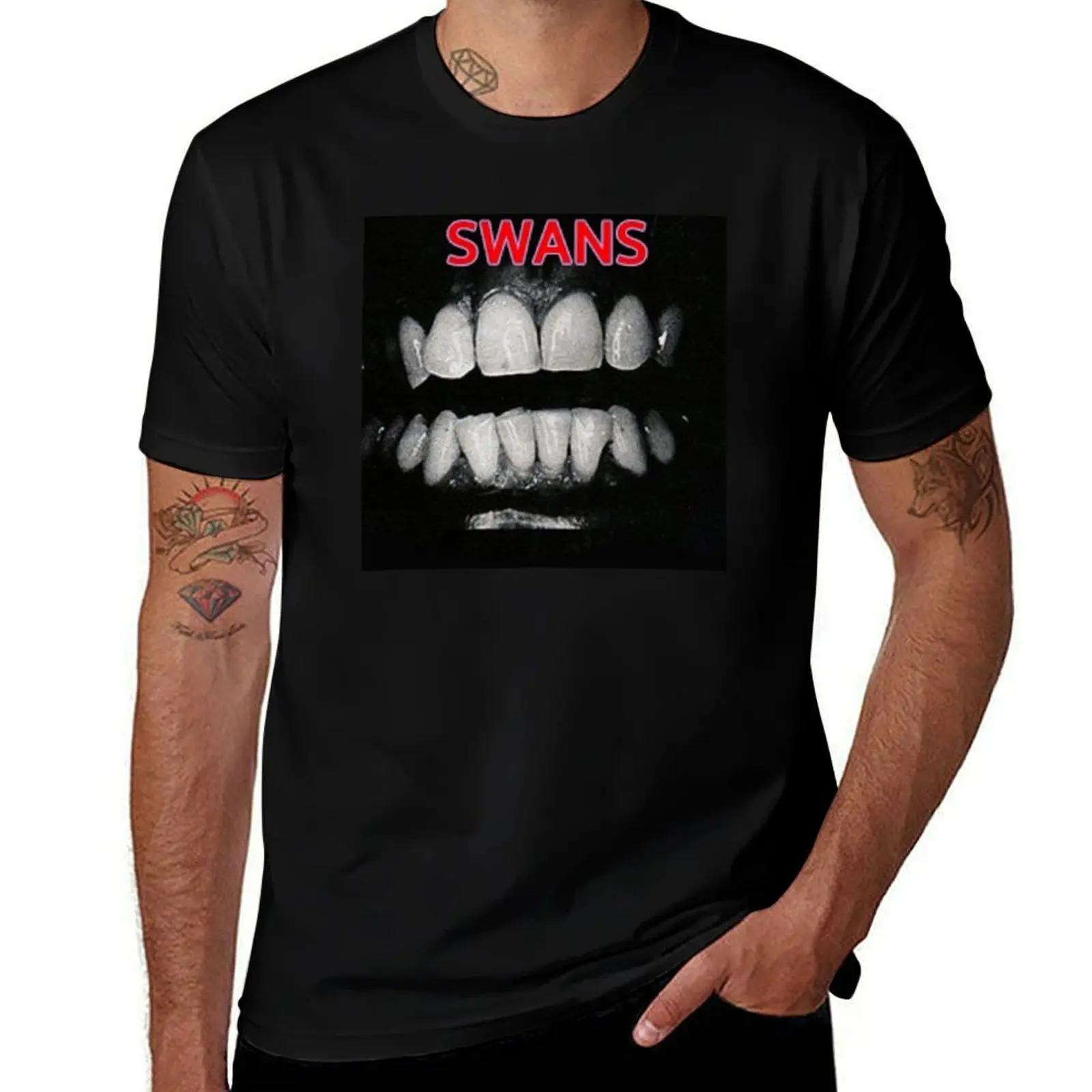

Swans Filth T-Shirt Luxury man plus sizes blue archive black t shirts for men