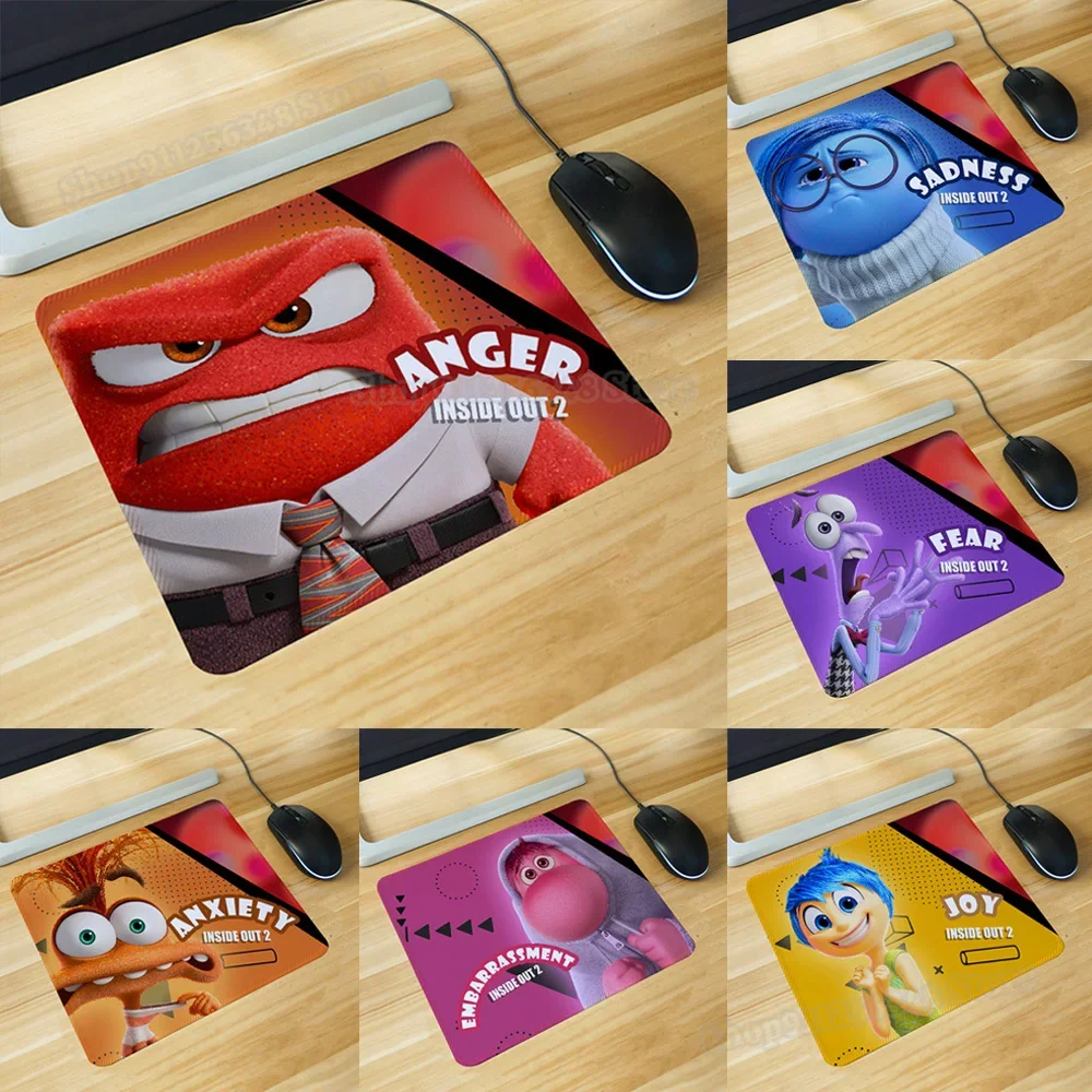 Disney Inside Out 2 Mouse Pad Joy Anger Sadness Fear Anxiety Anime Pattern Non-slip Mat Computer Accessories Office  Esports