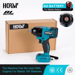 Hormy Brushless Electric Impact Wrench 1/2 inch 600N.m Cordless Hand Drill Without Battery Repair Power Tool For Makita 18V