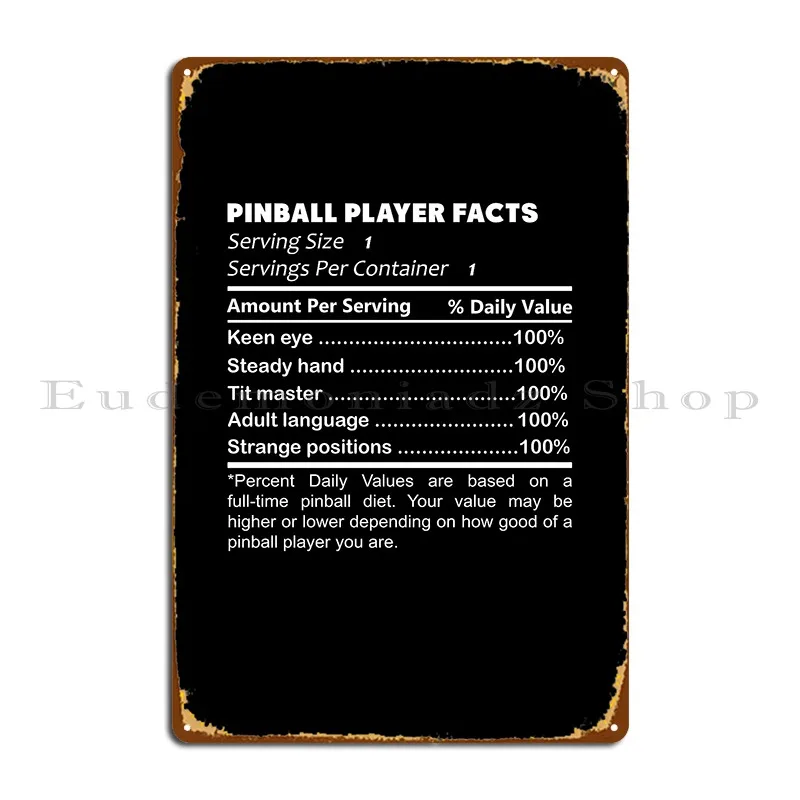 Pinball Player Fact Metal Sign Garage Create Custom Living Room Bar Tin Sign Poster