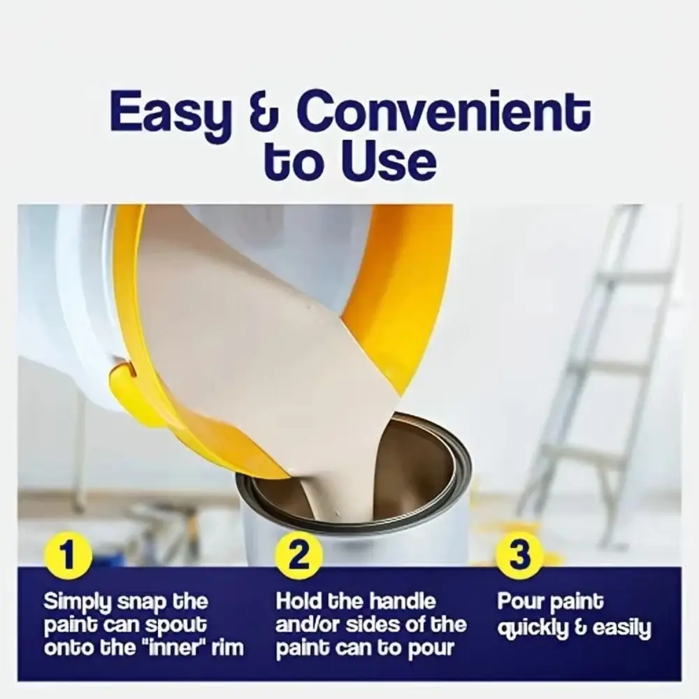Universal Portable Paint Can Spout Plastic Reusable Pouring Spout All In One Multi Function Pouring Accessory Paint Brush Holder