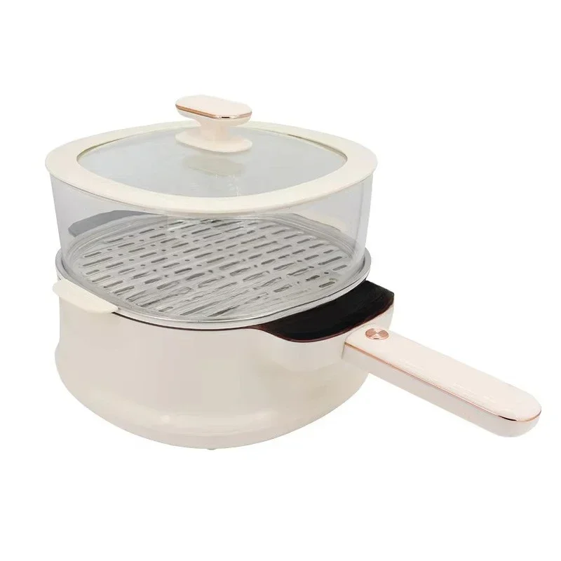 Smart Electric Hot Pot with Steaming Basket: 1500 Watt Quick Cooking, 4L Pot, Removable Safety Handle