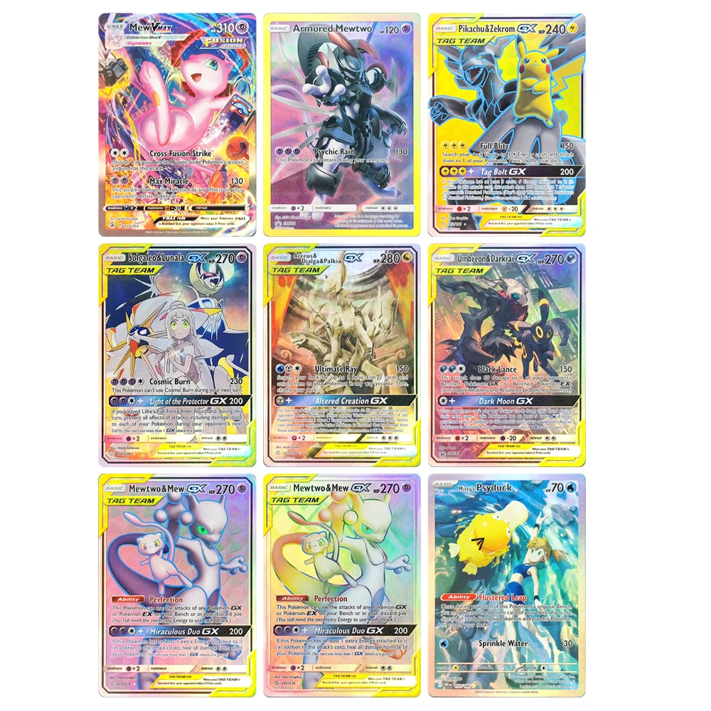 

Английские коллекционные карты Pokemon TAG TEAM Zekrom Lunala Mewtwo Palkia Umbreon Blastoise GX, классическая игра, аниме-карты, игрушка в подарок