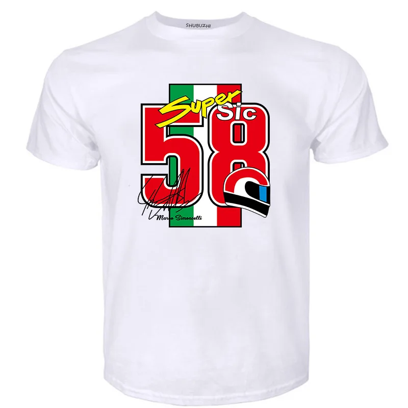 Men T Shirt   Marco Simoncelli Super Sic 58 t-shirt cotton tshirt men summer fashion t-shirt euro size