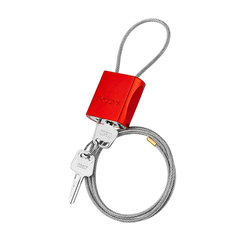 AliExpress BOZZYS Adjustable Stainless Steel Cable Locks Red Retractable Aluminum Lockout for Gym Locker Bicycle Bike Gate Toolbox