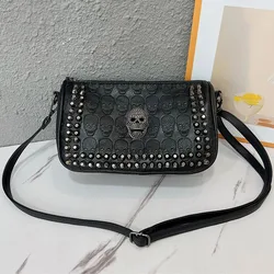 Borsa da donna trend rivet skull bag punk wind slung retro postino borsa a tracolla, borsa