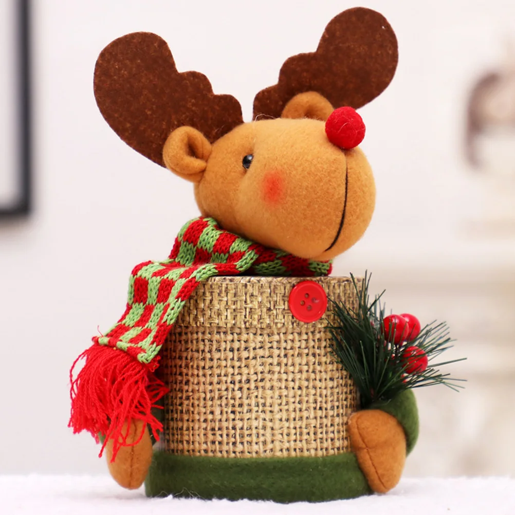 

2 Pcs Christmas C Gift Jars Safe Decorative Storage Containers Party Festival Celebration Linen Tanks