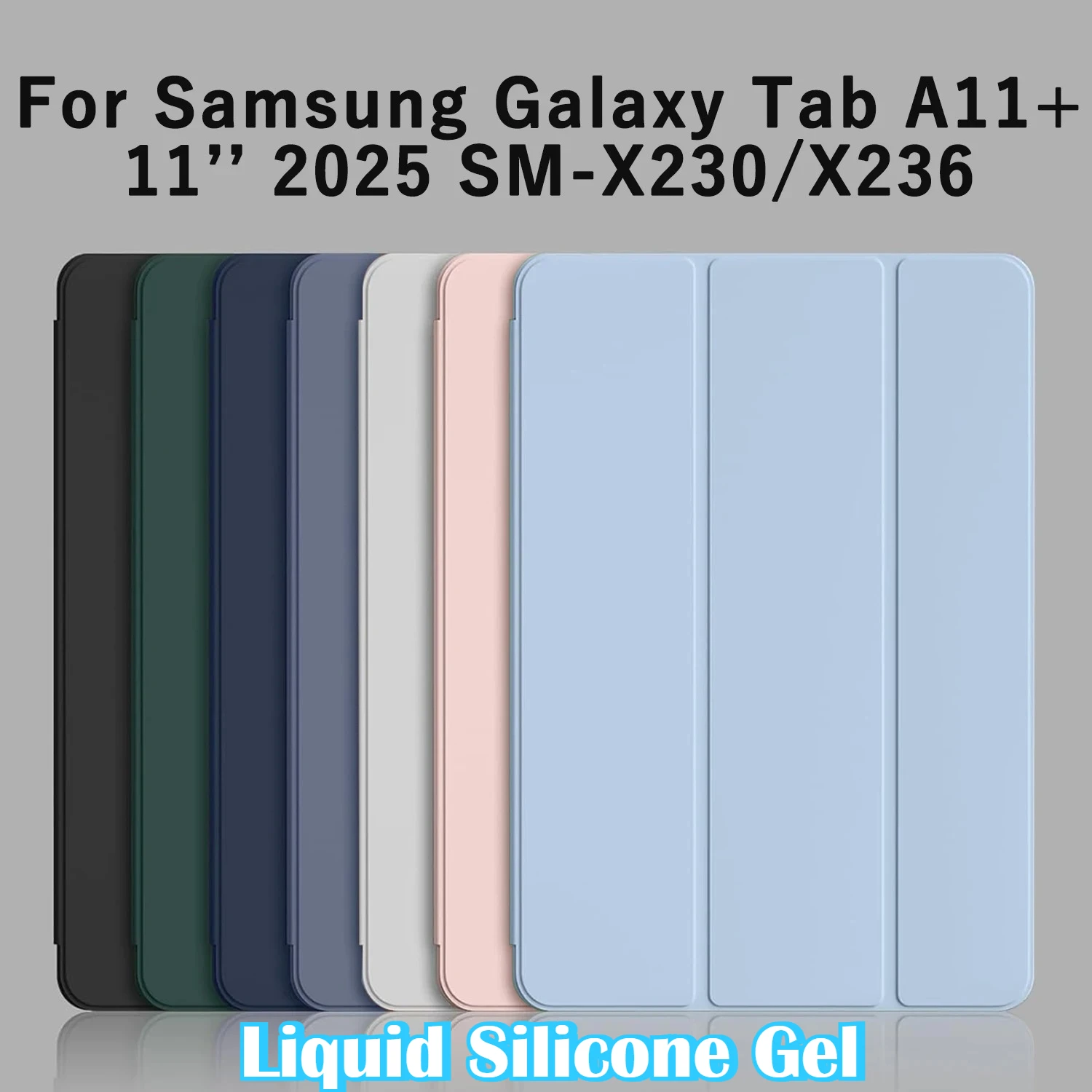 PU Leather Tri-fold Flip Stand Case for Samsung Galaxy Tab A11 + A9 Plus S11 S10 Lite S9 FE S8 S7 11'' 13.1 8.7 2025 Soft Cover