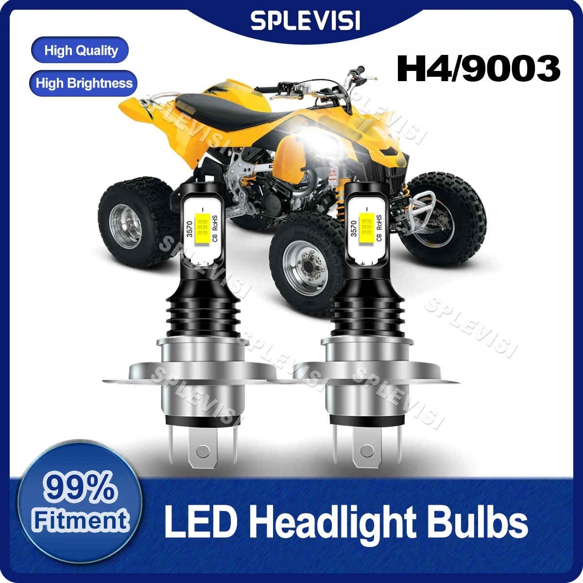 

2x H4/9003 LED Headlight Bulbs 70W 8000LM ATV For Can-Am DS 450 Can-Am Outlander Max 400 450 500 570 800 Pure White CSP Chips