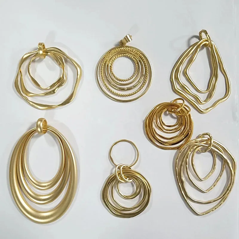 1pc Matte Gold/Gold Color Large Bohemian Multilayer Moveable Pendant for DIY Necklace Jewelry Making Accessories