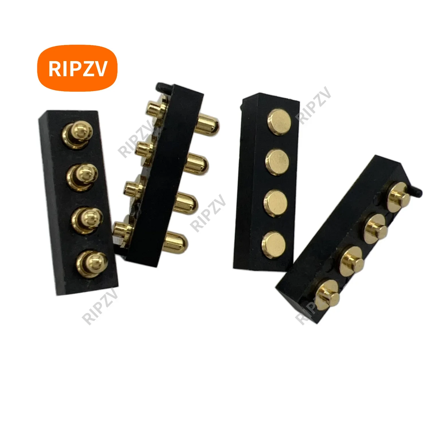 500sets High Current 4pin socket power connector Electric connector 8A 10A 15A 4P spring loaded pogo pin DIP Pitch 4mm 0.158in