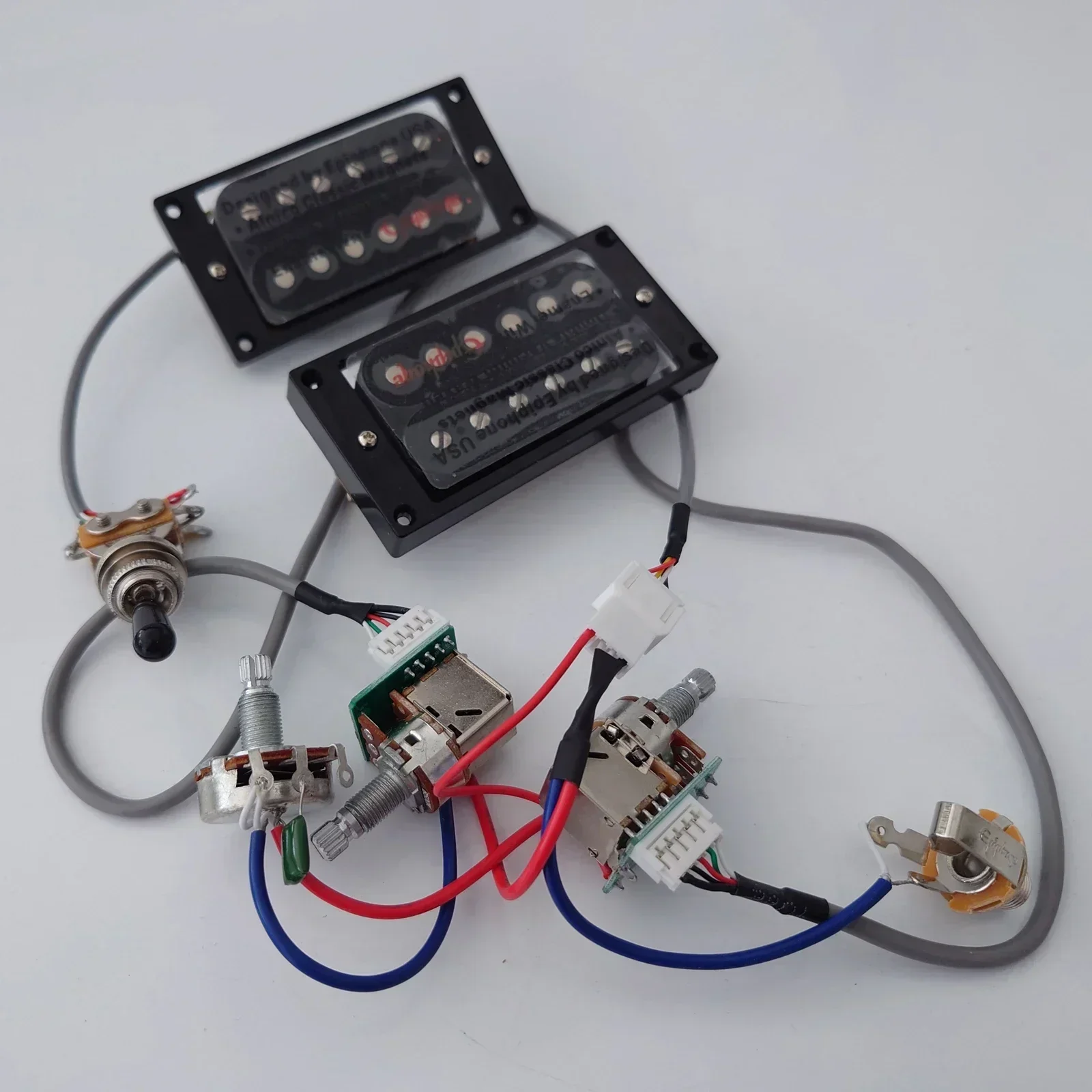 New Hot Sale-Wei Ke Music Store--Guitar Pickups Humbucker Pickups Set with 2V1T 4C Push Pull Wiring Harness For SG Guitar Replac