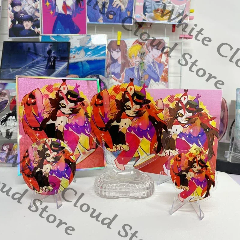 Anime Hazbin Hotel Alastor Charlie Morningstar Vox Husk Cosplay Doujin Signboard Acrylic Stand Cartoon Color Paper Badge Gifts - view 5
