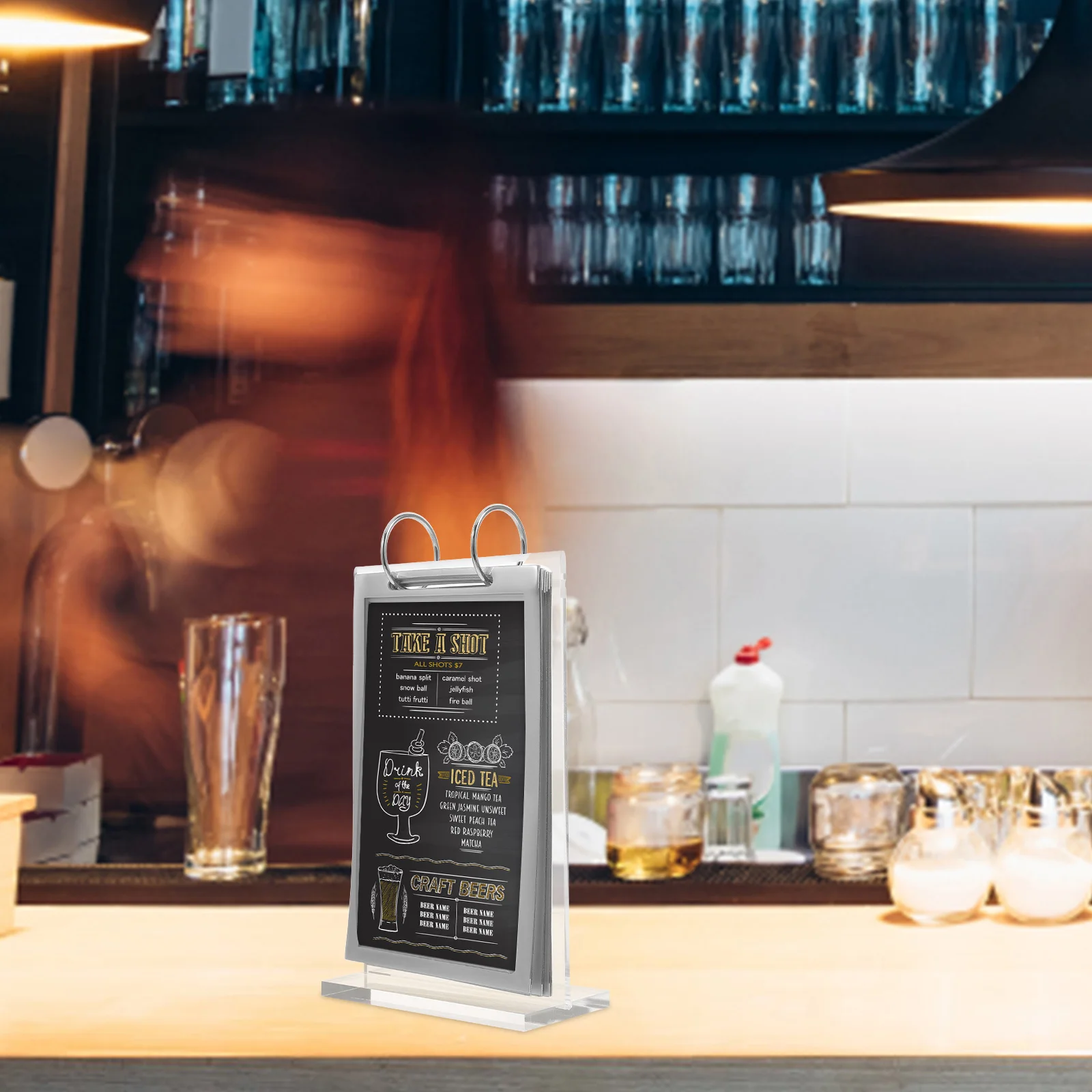 Porte-Photos pour Tables, Présentoir de Menu, Signe d'Exposition, Promotions, Transparent