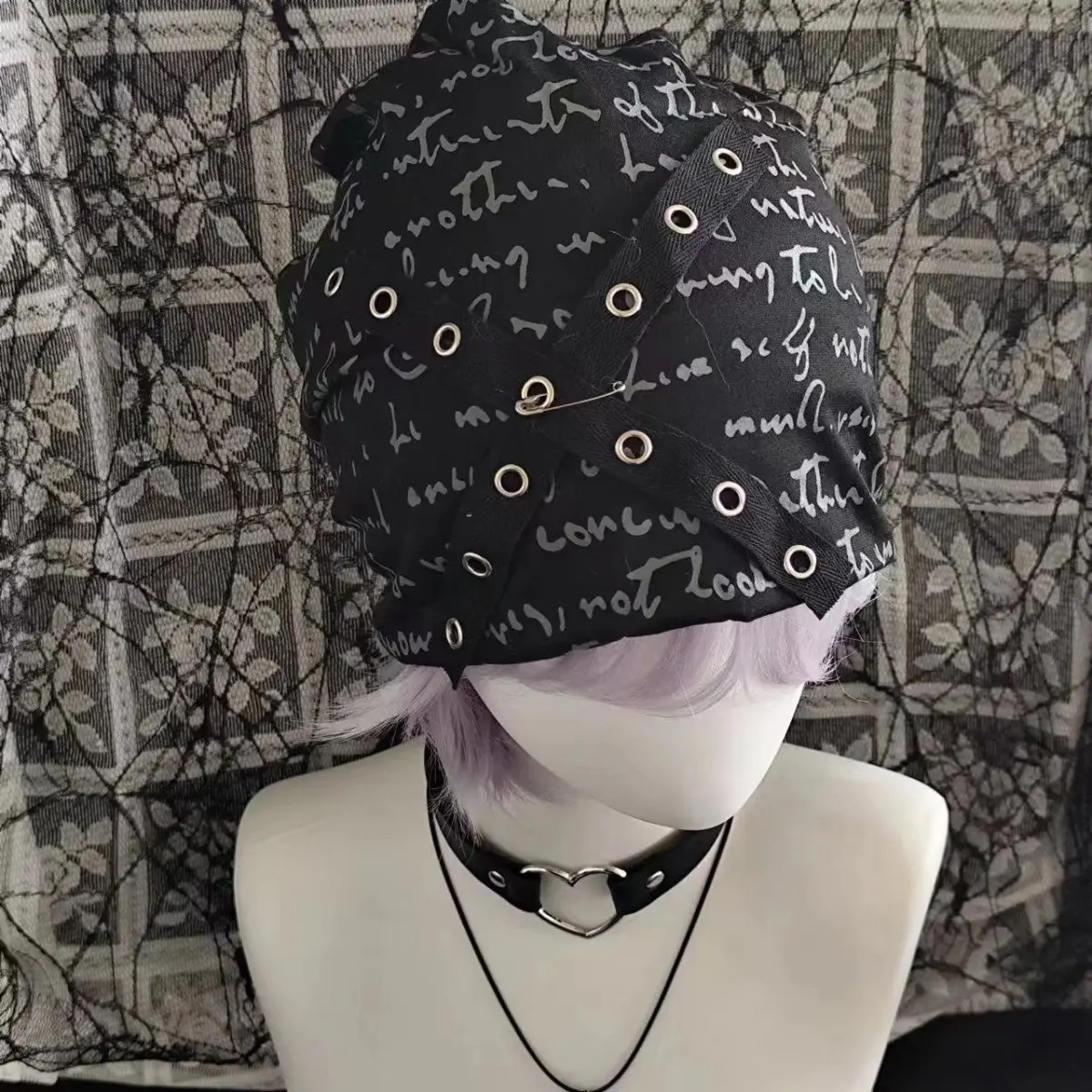 Subculture  Style Hat Cross Rivet  Letter Print Gothic Women Casual Caps American 2000s Retro Aesthetics Autumn  Beanies