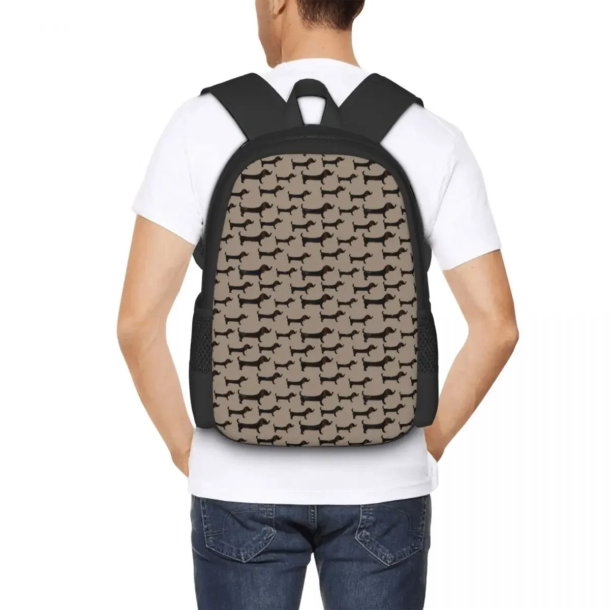 Puppy pattern print for boys and girls, children's backpacks, laptops, shoulder bags