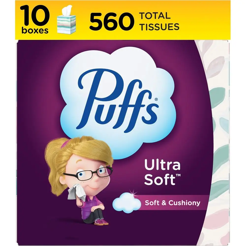 Ultra Soft Non-Lotion Tissues, 10 Packs, 56 Sheets Per Pack