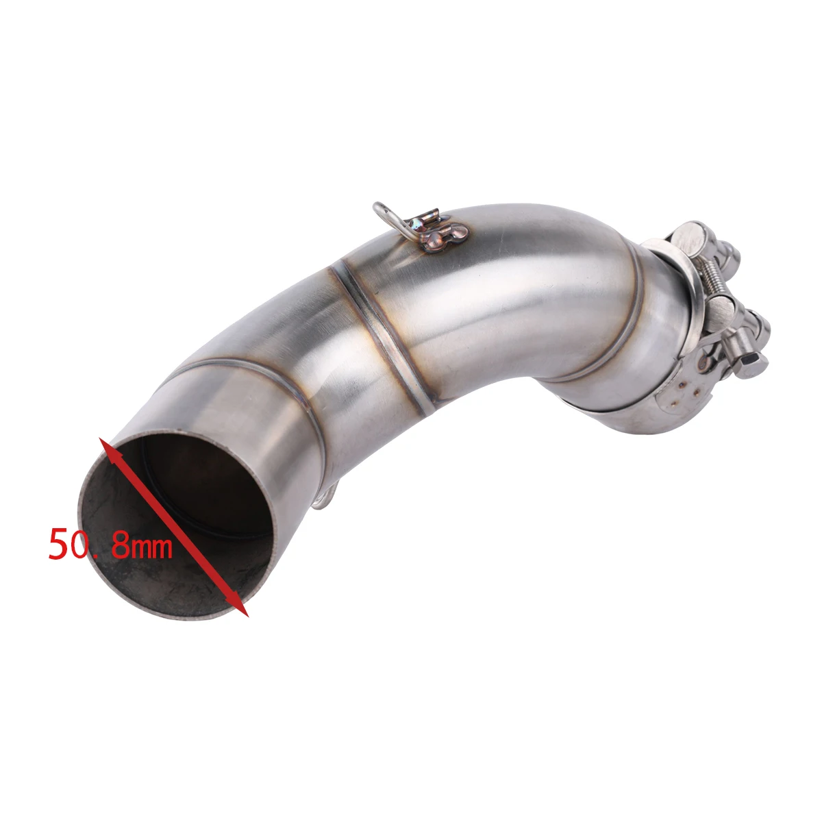 S-shaped stainless steel mid-section exhaust pipe for Yamaha R6 motorcycles 2006-2019