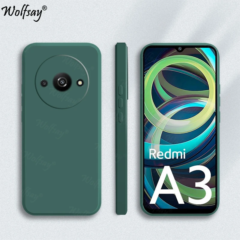 Candy Case For Xiaomi Redmi A3X Case Anti-knock Soft TPU Original Liquid Silicone Back Case For Redmi A3X Cover For Redmi A3X A3