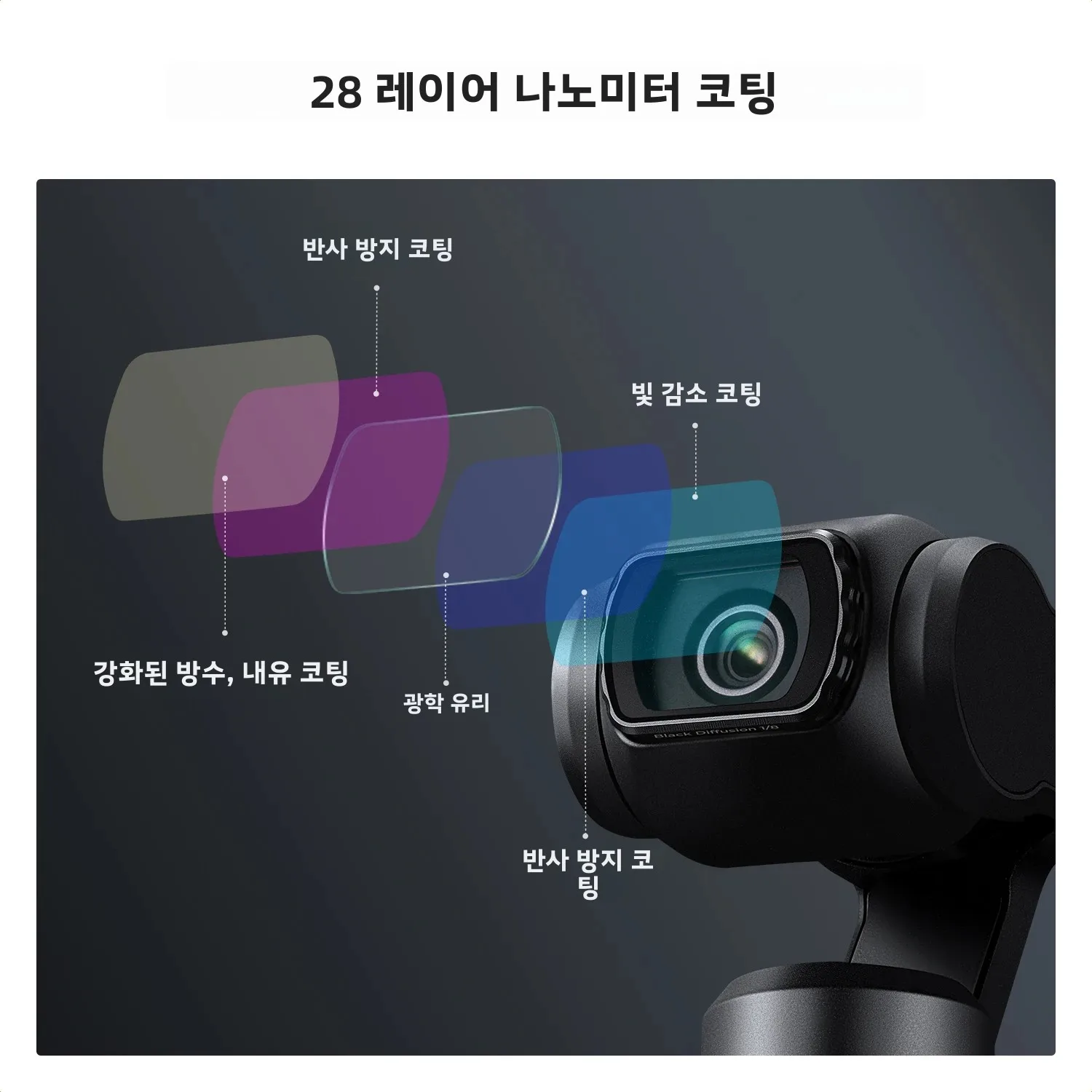 K&F CONCEPT DJI 오즈모 포켓 4 3용 마그네틱 렌즈 필터 조절 가능 ND2-3... - 2