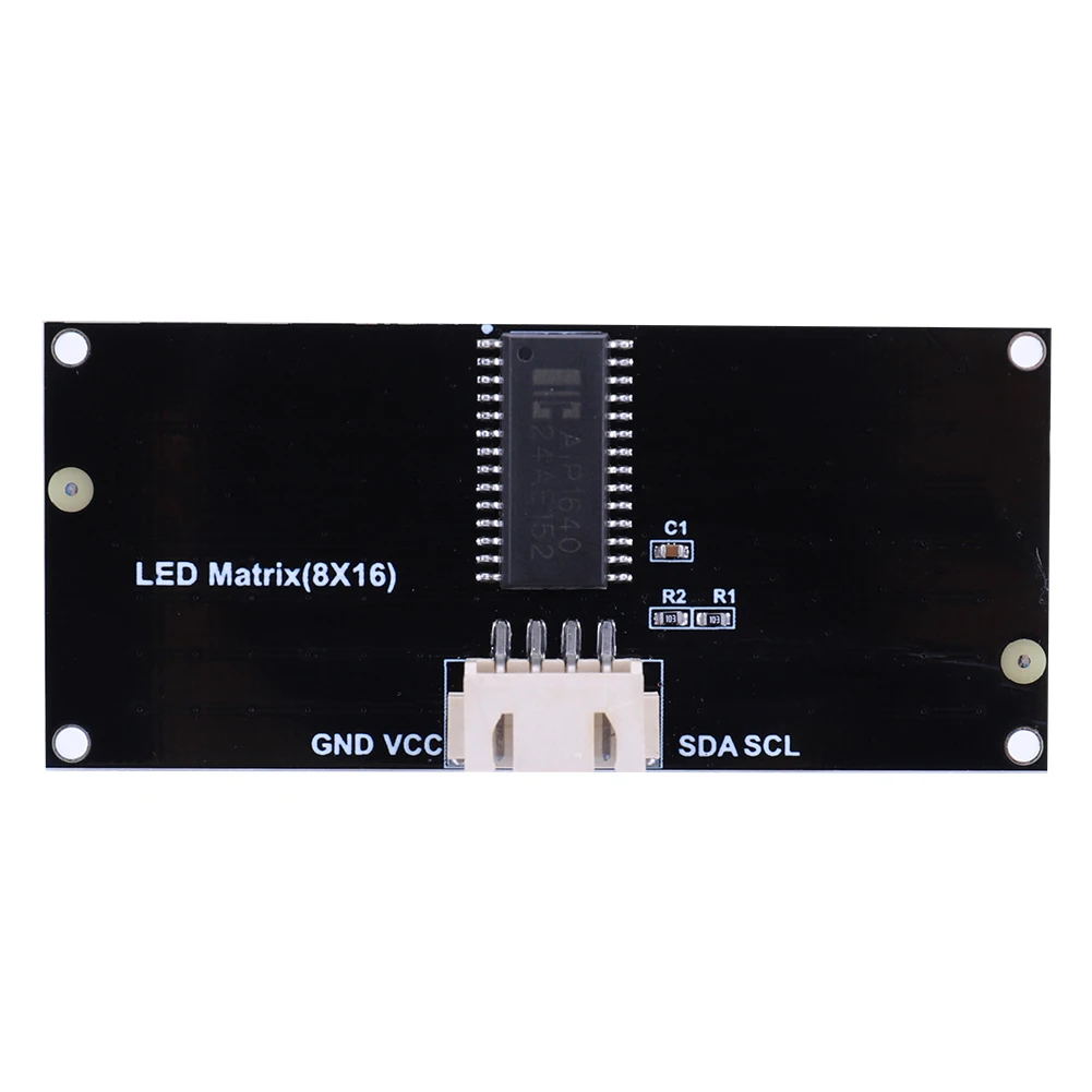 8x16 Display Module I2C Communication Dot Matrix LED Display Module 3.3-5V LED Display Modules with 4Pin Wire