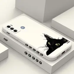 G60 Cold Black Cat Silicone Phone Case For Motorola Moto G60 G22 G84 G60S G40F G14 G62 G30 G52 G13 G54 G42 G72 G34 G24 G82 Cover