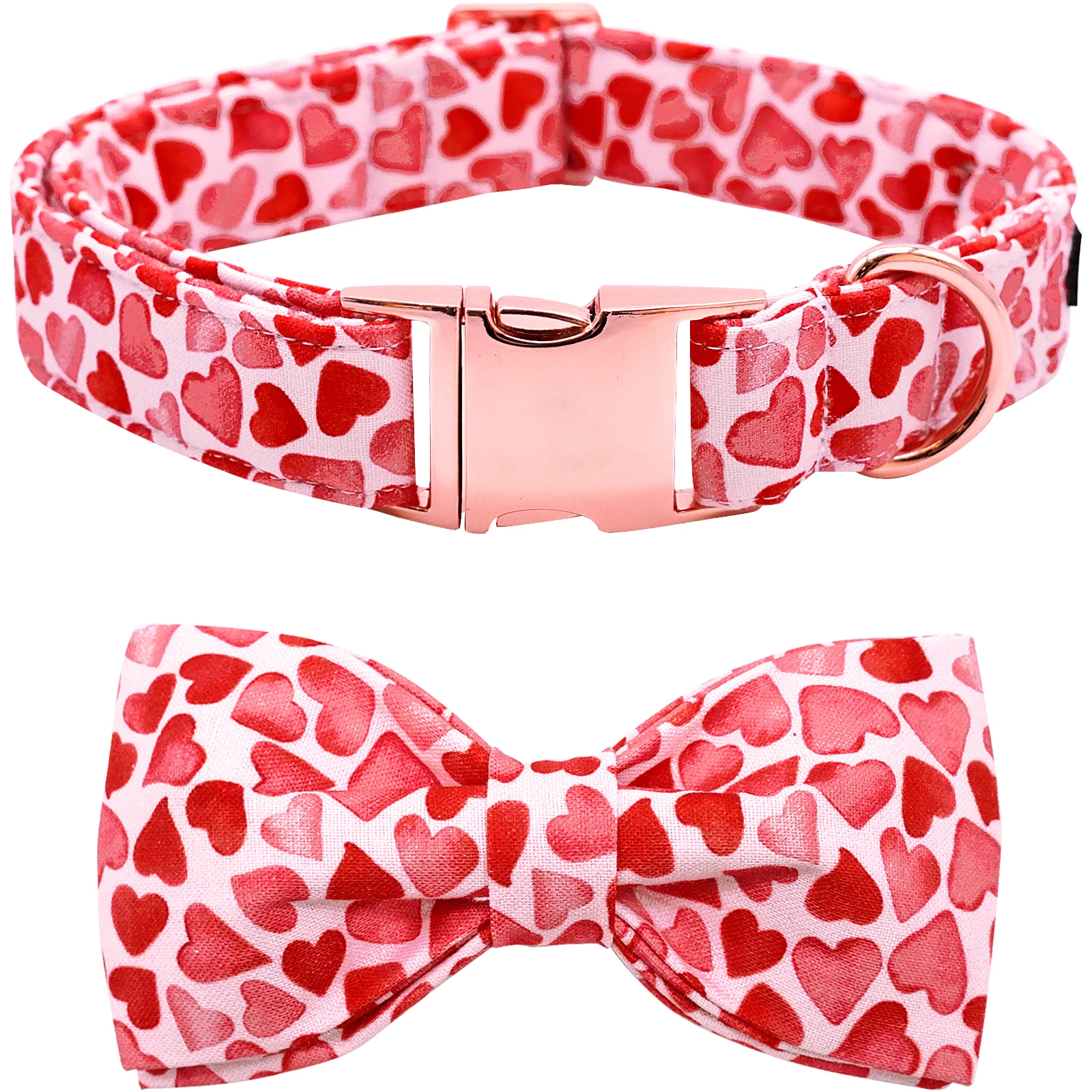 

Elegant little tail Heart Dog Collar Adjustable Dog Collar with Bowtie Pet Gift Collar for Dog Soft Bowtie Dog Collars