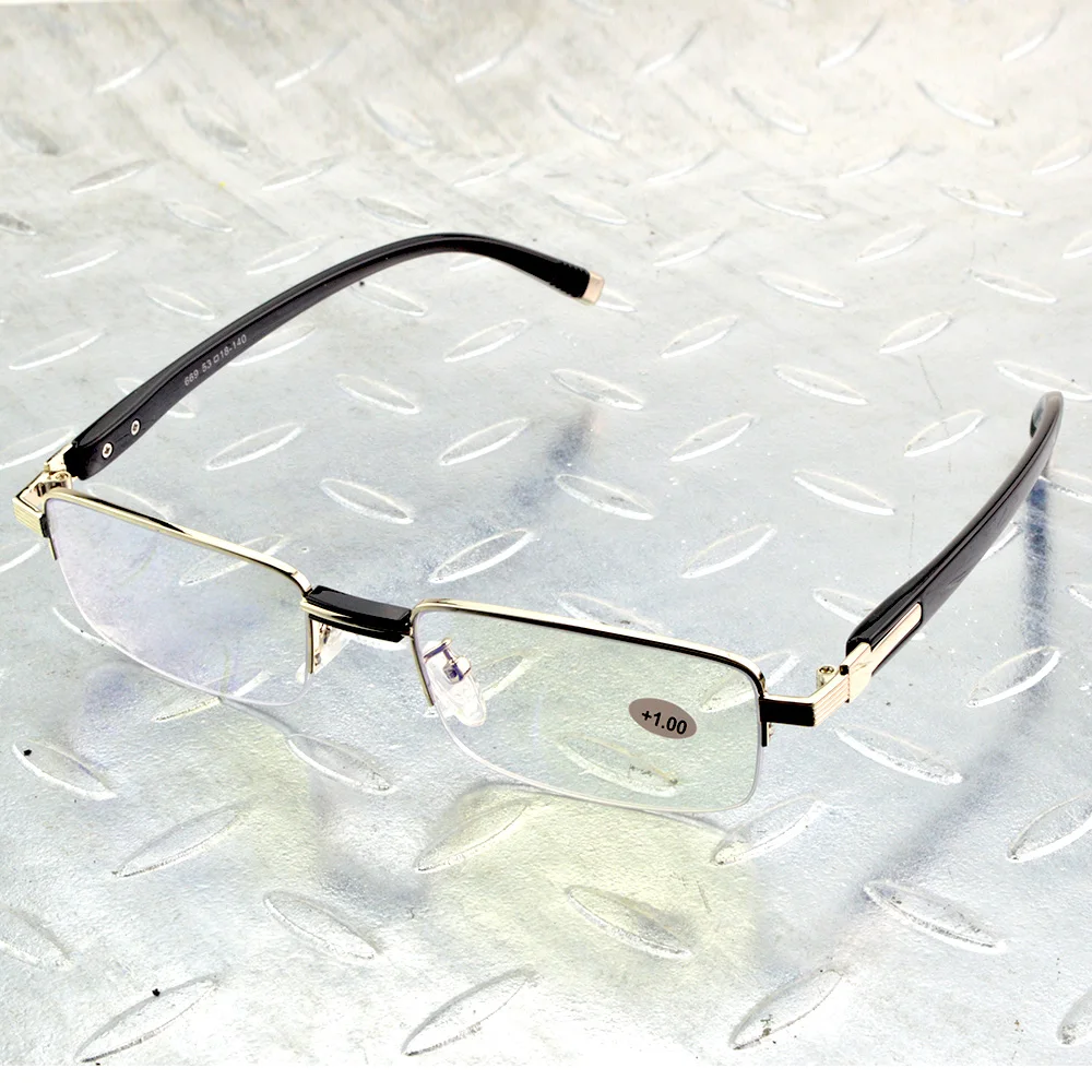 Lunettes de lecture non sphpopularité pour hommes, alliage de titane + TR90 Senators, revêtement antiZE, + 0.5 + 0.75 + 1 à + 6