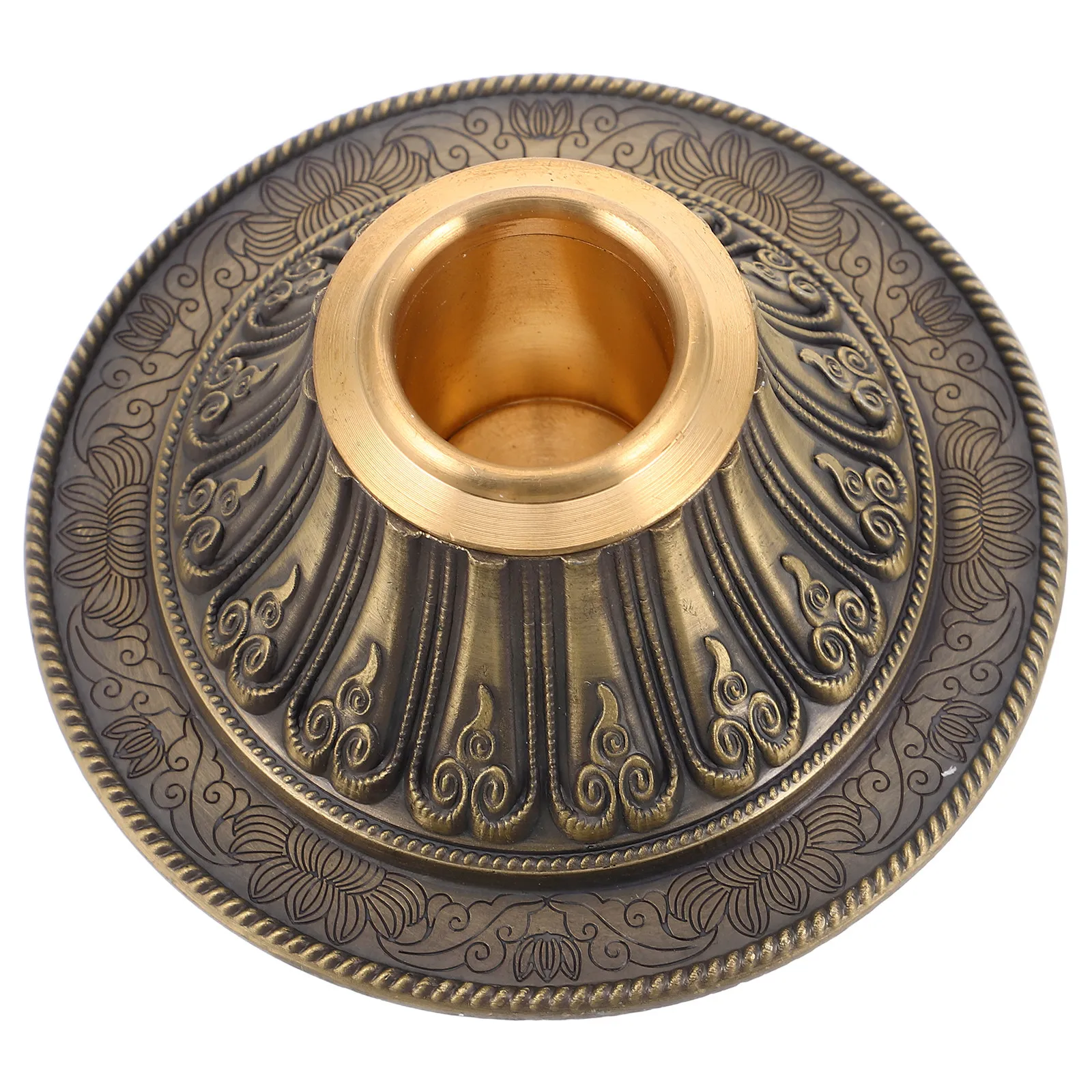 Exquisite Handcarved Copper Tibetan Prayer Wheel Stand Wide Base for Temples Shrines Meditation Buddhist Rituals Portable Sacred