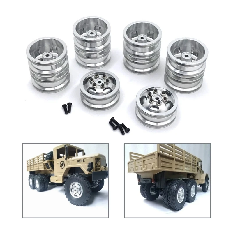 

Metal Upgrade Front Single Rear Dual Wheel Hub For WPL B16 B36 HengLong FeiYu JJRC 6WD RC Car Accessories