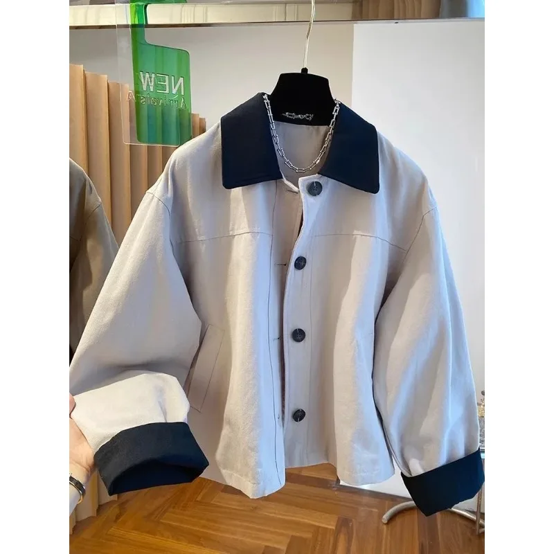 

Korean Sle Lazy Match All Colors Princ Sle Women's Spring Autumn Vintage Design off oulder Outerwear Coat Jialuo Jason