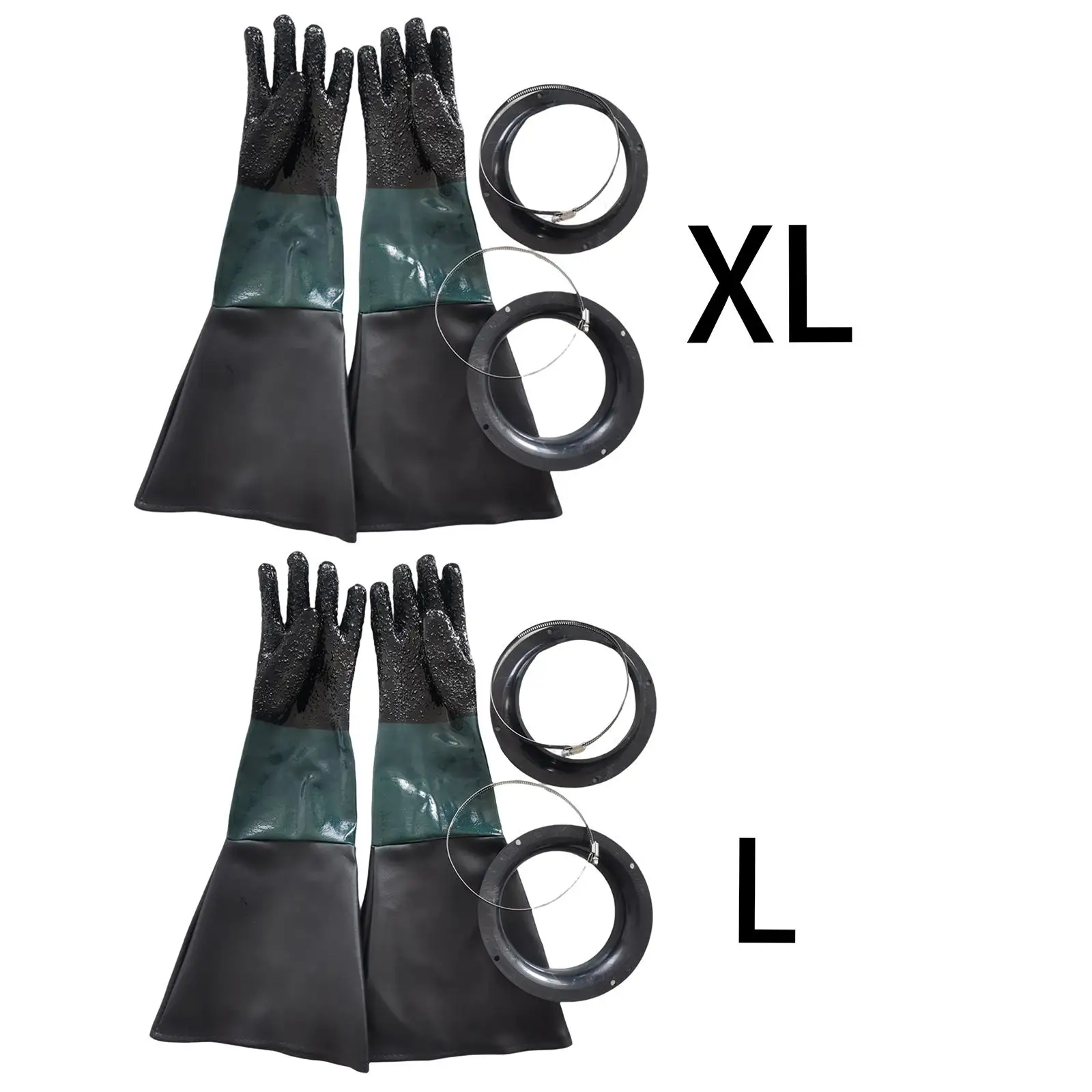 PVC Sandblasting Gloves Industry Work Gloves for Sandblasting Cabinet
