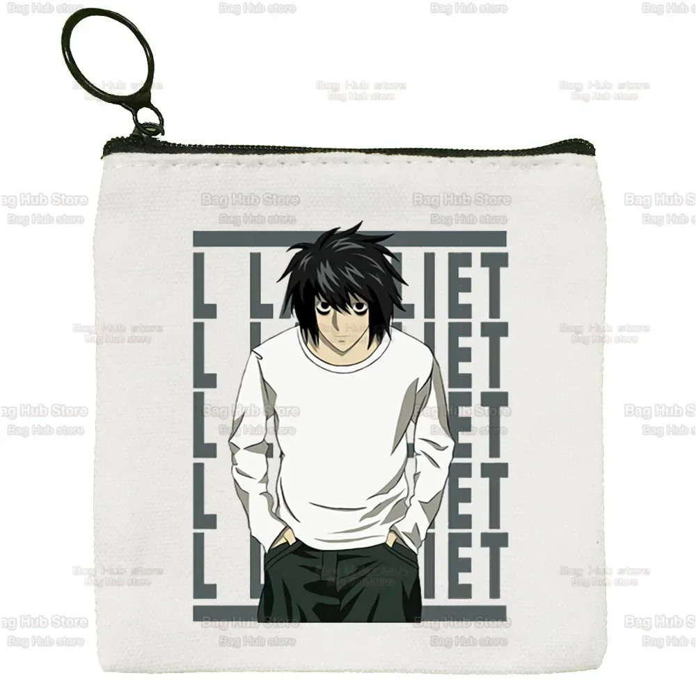 Death Note MisaMisa Yagami Mikami Teru Anime Canvas Coin Purse Canvas Bag Small Square  Key  Card Bag Cartoon Coin Bag