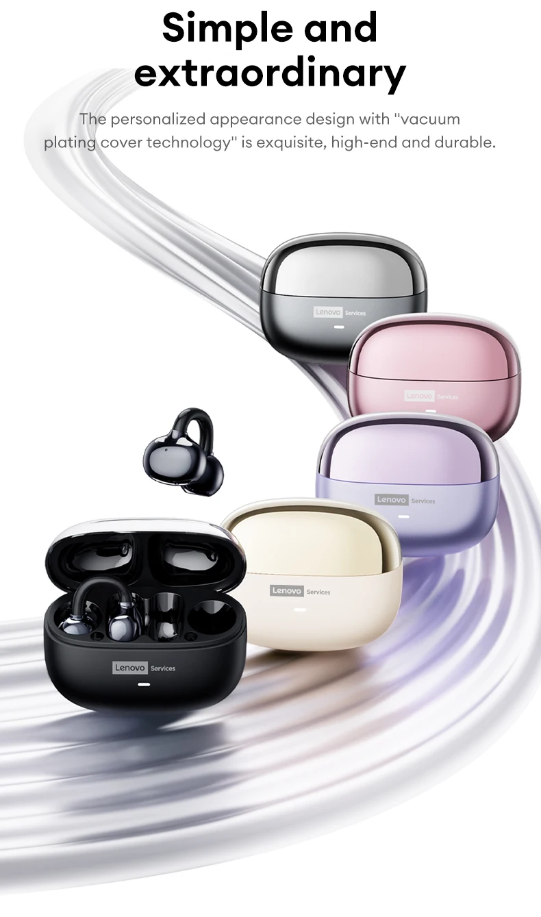 Original Lenovo LE302 Wireless Headphones Ear Clip Bluetooth 6.0