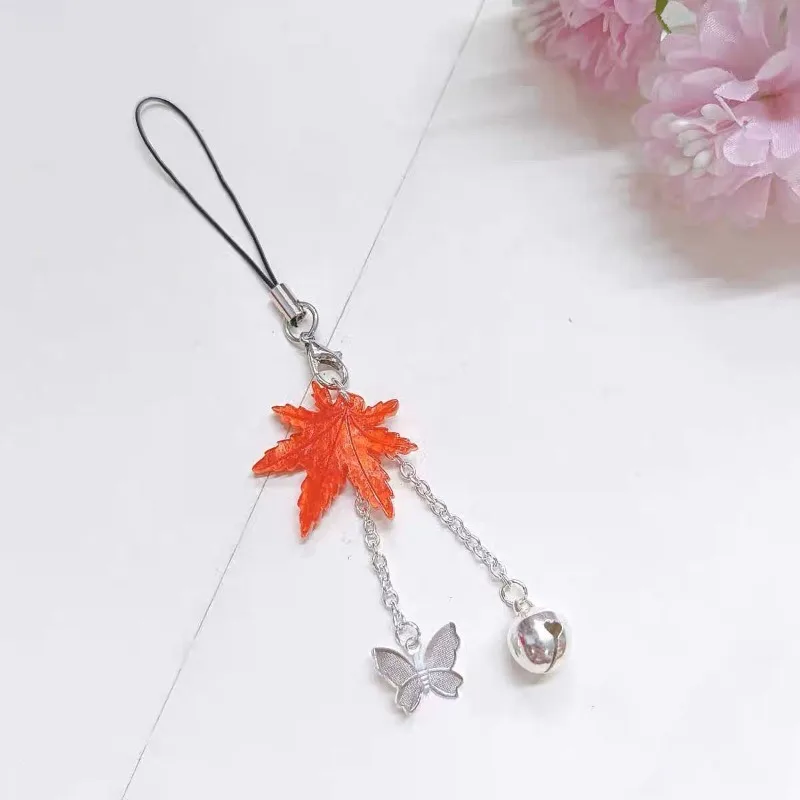 New Anime Heaven Blessing Cosplay Keychain Tian Guan Ci Fu Maple Leaves Couple Phone Chain Pendant Key Chain For Friendship Gift