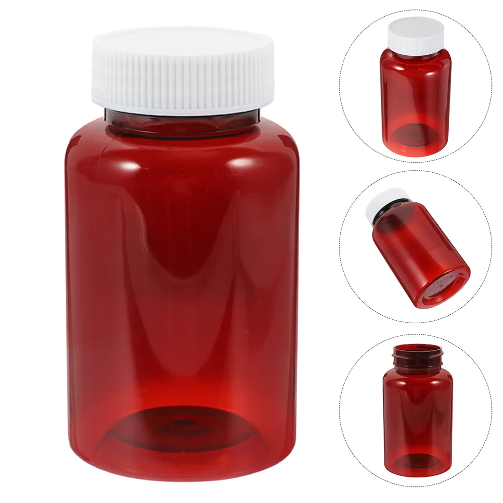 

16 Pcs Brown Plastic Bottle Pill Empty Bottles Storage Medicine with Caps Container The Pet Pills