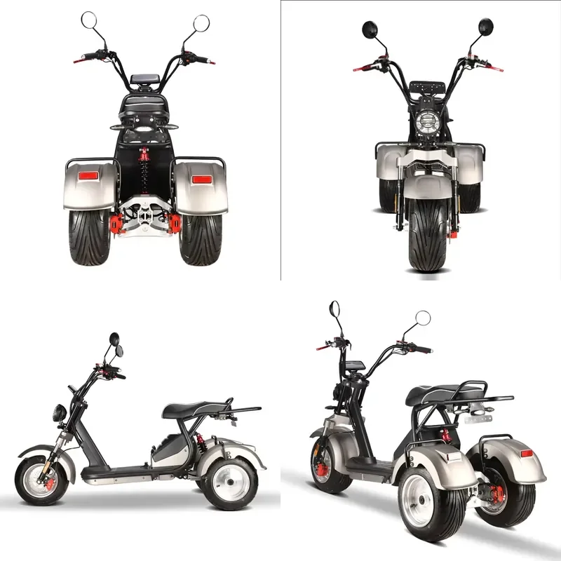 STROVAN Electric Scooters With Removable High Efficiency Battery Fat Tire 3 Wheel Motorcycle Electric Citycoco Adult With